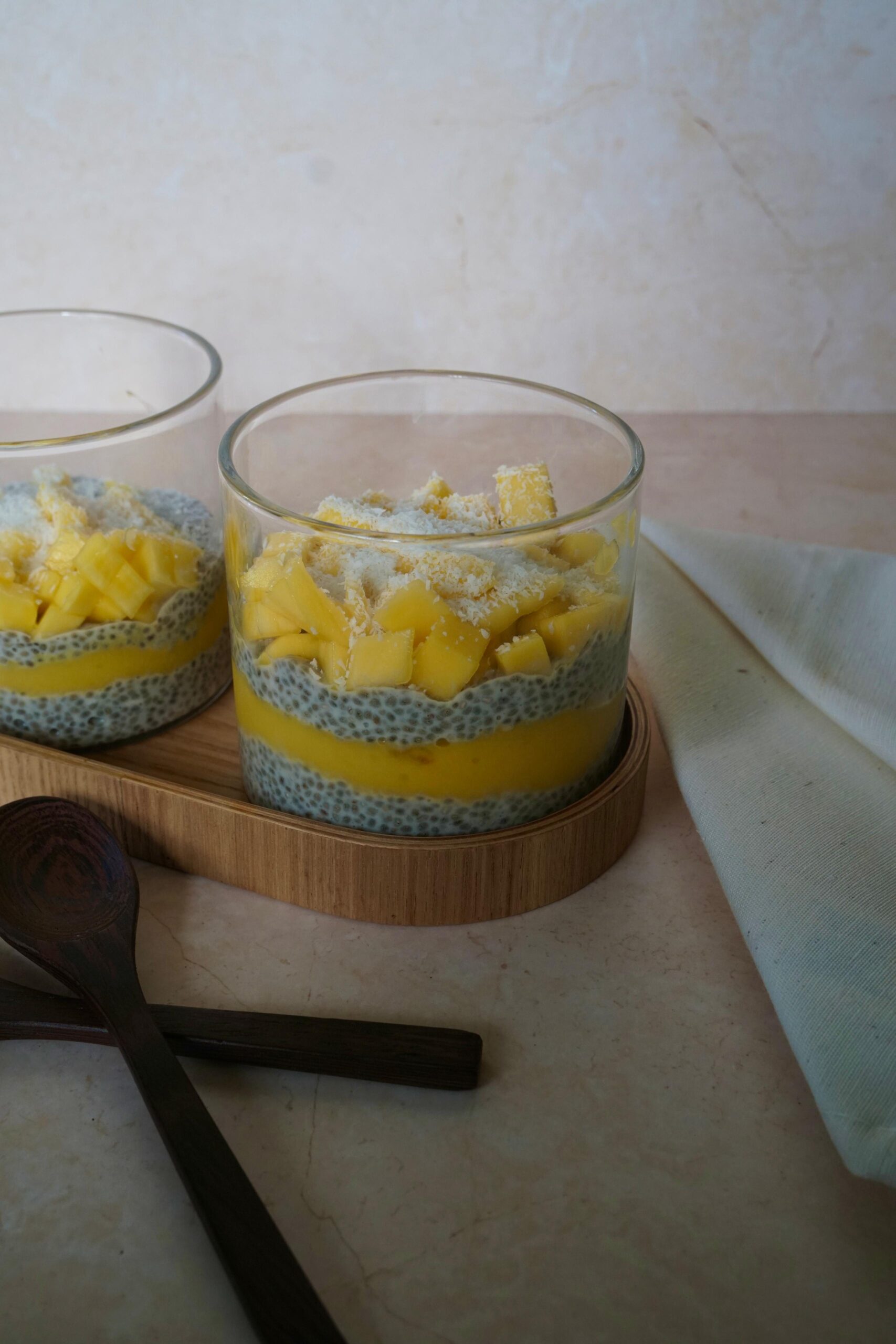 Chiapudding met mango en kokos